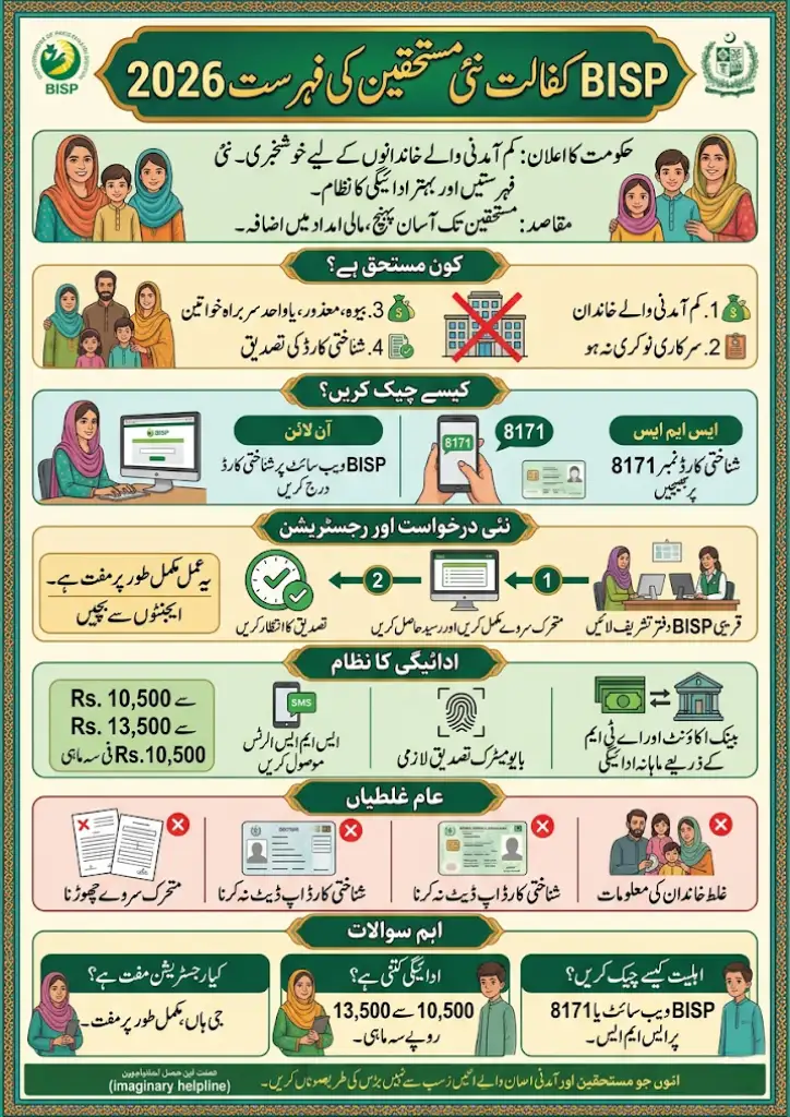 BISP Kafalat New Beneficiaries List 2026